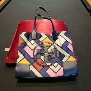 Ella printed Tory Burch medium signature nylon tote